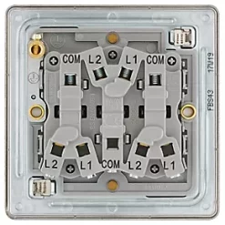 LAP 20A 16AX 3-Gang 2-Way Light Switch Brushed Stainless Steel -Steel Switches Sales 889KJ A3
