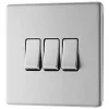 LAP 20A 16AX 3-Gang 2-Way Light Switch Brushed Stainless Steel -Steel Switches Sales 889KJ P