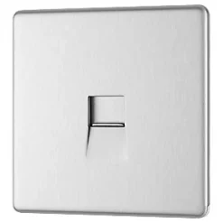 LAP Master Telephone Socket Brushed Stainless Steel