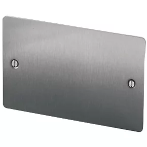 LAP 2-Gang Blanking Plate Brushed Stainless Steel 3 LAP 2-Gang Blanking Plate Brushed Stainless Steel