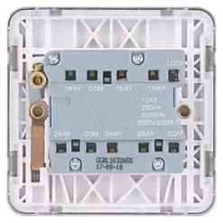 Schneider Electric Lisse Deco 10AX 3-Gang 2-Way Light Switch Brushed Stainless Steel with White Inserts 9 Schneider Electric Lisse Deco 10AX 3-Gang 2-Way Light Switch Brushed Stainless Steel with White Inserts -Steel Switches Sales 946FF A3