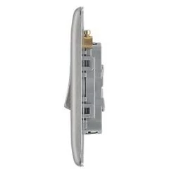 British General Nexus Metal 10AX 3-Gang 2-Way Light Switch Brushed Steel -Steel Switches Sales 95141 A2
