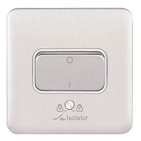 Schneider Electric Lisse Deco 10A 1-Gang 3-Pole Fan Isolator Switch Brushed Stainless Steel with White Inserts 4 Schneider Electric Lisse Deco 10A 1-Gang 3-Pole Fan Isolator Switch Brushed Stainless Steel with White Inserts - Image 2