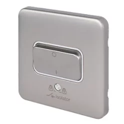 Schneider Electric Lisse Deco 10A 1-Gang 3-Pole Fan Isolator Switch Brushed Stainless Steel with White Inserts