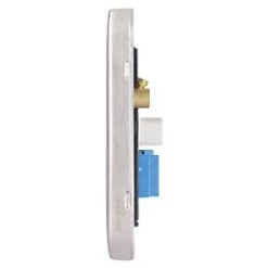 Schneider Electric Lisse Deco Slave Telephone Socket Brushed Stainless Steel with Black Inserts -Steel Switches Sales 953FF A2