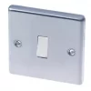 LAP 10AX 1-Gang Intermediate Switch Brushed Stainless Steel with White Inserts -Steel Switches Sales 95693 P