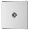 LAP Coaxial TV Socket Brushed Stainless Steel -Steel Switches Sales 988KJ P