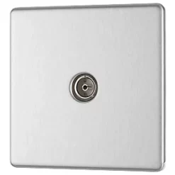 LAP Coaxial TV Socket Brushed Stainless Steel