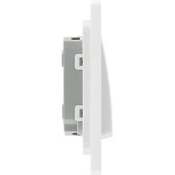 British General Evolve 20 A 16AX 2-Gang 2-Way Wide Rocker Light Switch Brushed Steel with White Inserts -Steel Switches Sales 989PY A5
