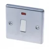 LAP 20A 1-Gang DP Control Switch Brushed Stainless Steel with Neon with White Inserts -Steel Switches Sales 99690 P